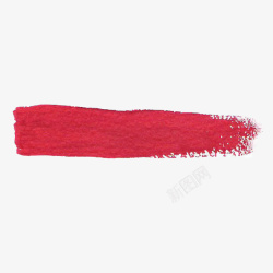 红色水彩笔触素材