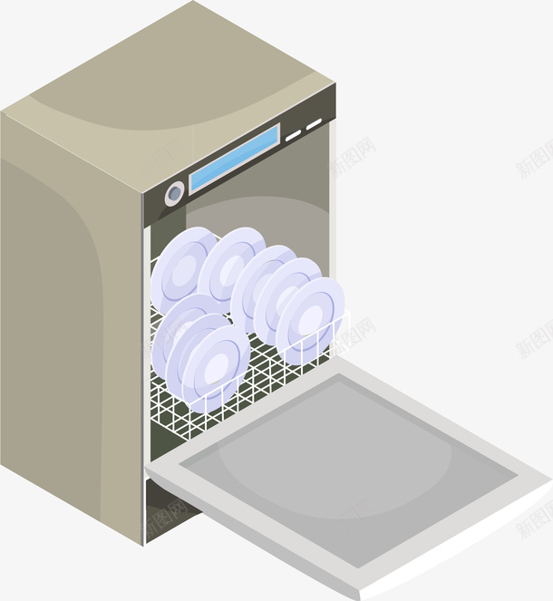 灰色卡通洗碗机png免抠素材_新图网 https://ixintu.com 卡通 家具家居 洗碗机 灰色 矢量图案 装饰