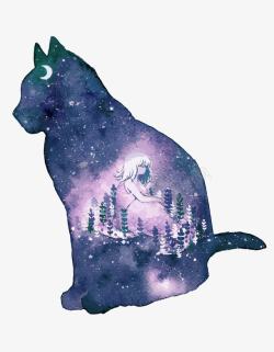 星空猫咪猫咪高清图片