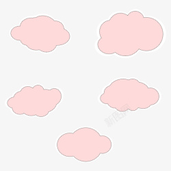 粉色云粉色可爱卡通云高清图片