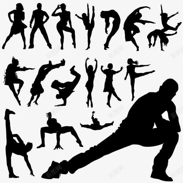 18款舞者剪影png免抠素材_新图网 https://ixintu.com EPS格式 剪影 嘻哈舞 民族舞 舞者 舞蹈 芭蕾舞 街舞