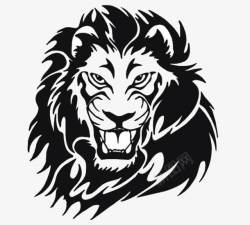 黑白狮子狮子头商标图标高清图片