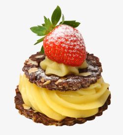 高清草莓png创意草莓巧克力手工蛋糕高清图片