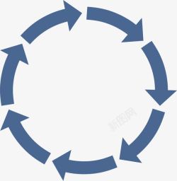 循环三原色圆圈深蓝色简约箭头圆圈图标高清图片