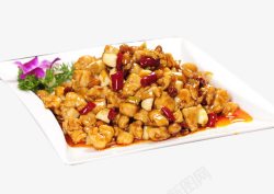 中国传统食物美味宫保鸡丁高清图片