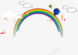 彩虹气球白云彩虹气球高清图片