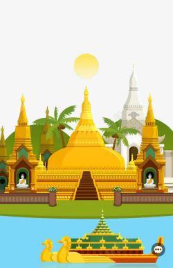 平扁化素材缅甸建筑世界旅游日高清图片