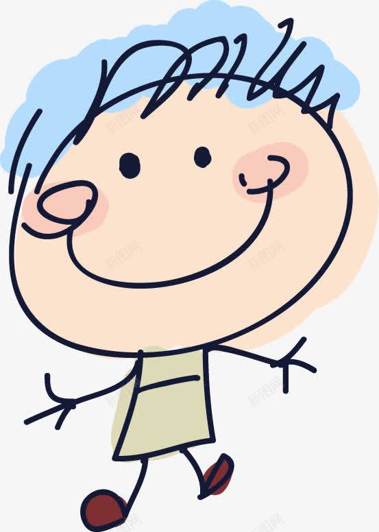 手绘可爱卡通小人png免抠素材_新图网 https://ixintu.com 卡通 卡通表情 手绘 有趣的孩子 涂鸦