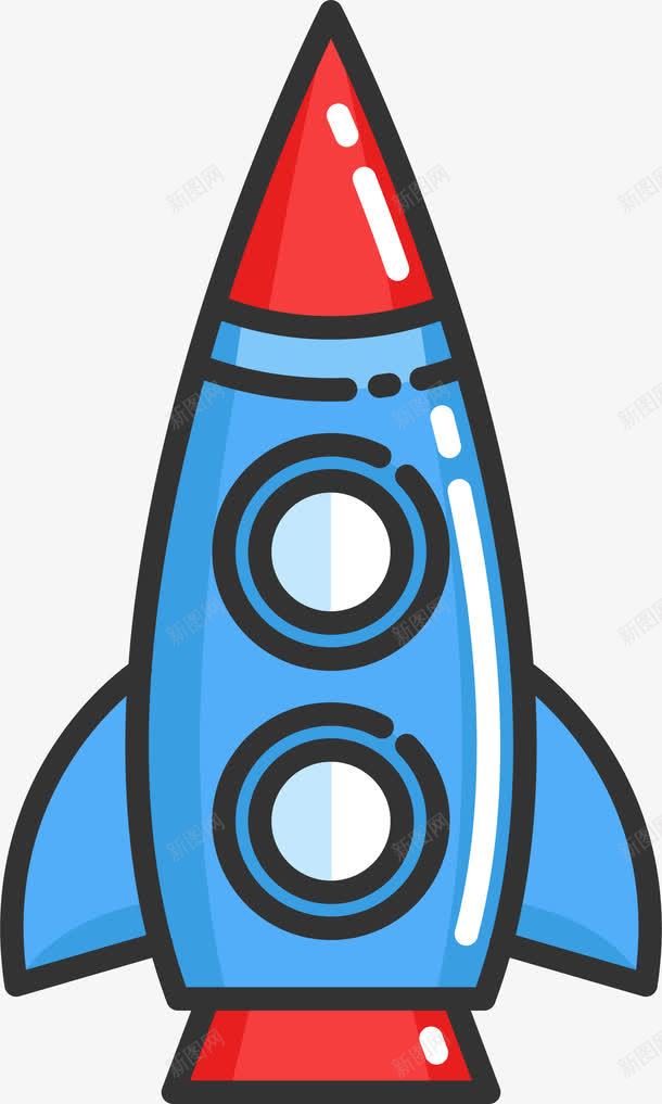 扁平化红蓝火箭图标png_新图网 https://ixintu.com 出发 升天 卡通 发射 图标icon 太空舱 宇宙船 宇宙飞船 扁平化图标 火箭 火箭头