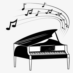 钢琴音乐会背景钢琴发出悦耳的声音图标高清图片