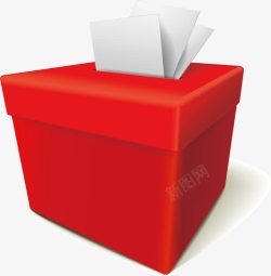 选举箱子红色投票箱高清图片