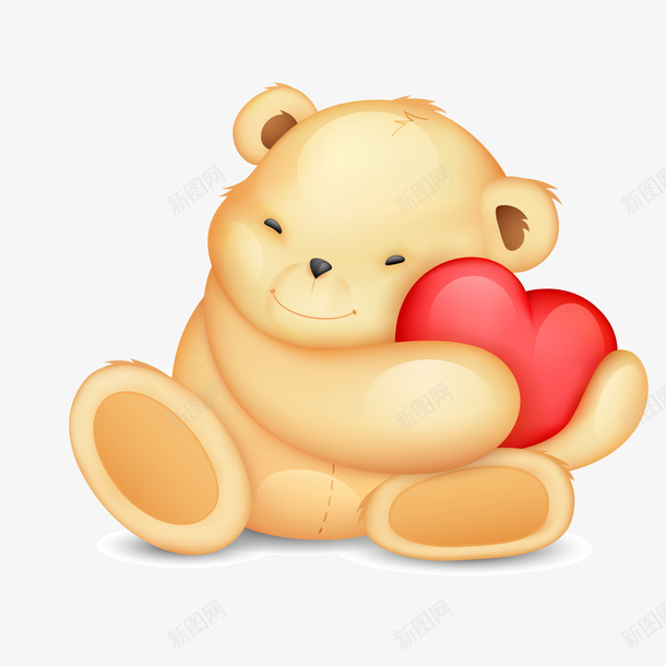 抱着爱心的小熊矢量图ai免抠素材_新图网 https://ixintu.com 公仔 动物设计 卡通 小熊 爱心 玩具设计 矢量图