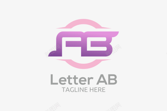 字母的粉色logo矢量图图标图标