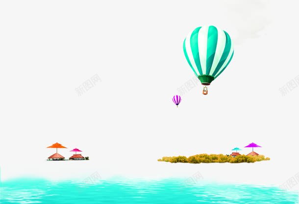 夏日海滩边框纹理png免抠素材_新图网 https://ixintu.com 免抠PNG 夏日 度假 沙滩 海滩 热气球 边框纹理