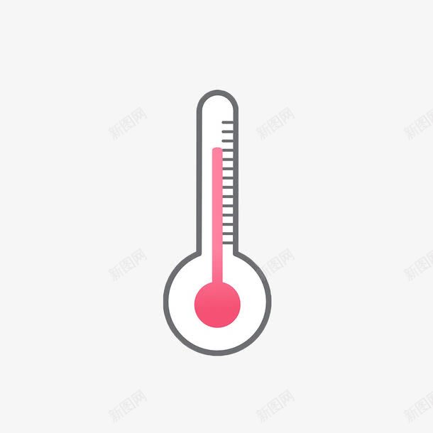 粉色手绘水温计png免抠素材_新图网 https://ixintu.com 刻度 手绘 水温 水温计 测试 温度计