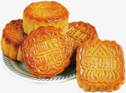 中秋节各种口味的月饼花纹素材