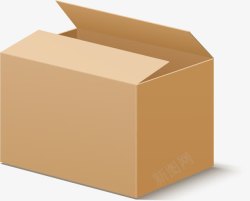快递包装盒子黄色卡通纸盒高清图片