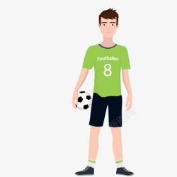 绿色运动会卡通手绘足球运动员高清图片