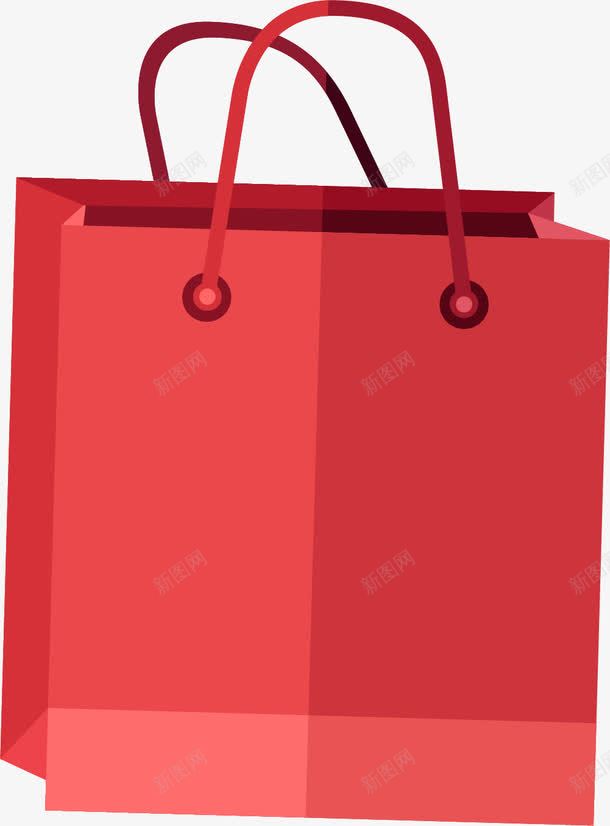 红色简约购物袋png免抠素材_新图网 https://ixintu.com 免抠PNG 卡通袋子 商场 礼物 礼袋 红袋子 购物袋手袋布袋ui 送礼