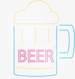 饮料效果啤酒卡通霓虹灯高清图片