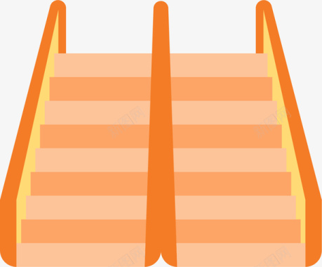 橙色楼梯图标矢量图图标
