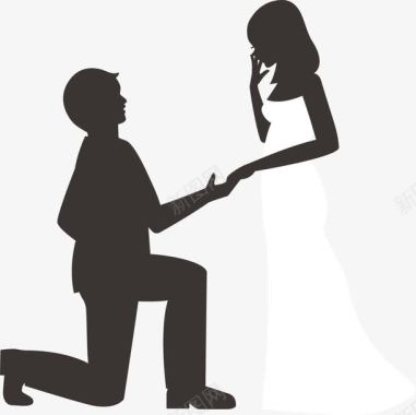 婚礼单膝求婚情侣图标图标
