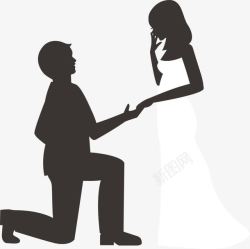 单膝下跪人物婚礼单膝求婚情侣图标高清图片