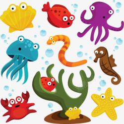 章鱼形象矢量图卡通海洋生物高清图片