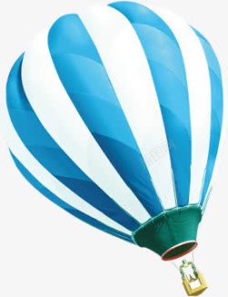 白蓝条纹白蓝卡通条纹热气球高清图片