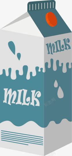 牛奶纸盒扁平牛奶盒高清图片