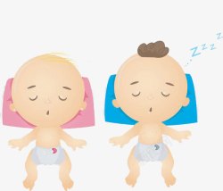 穿衣服的宝宝睡觉的两个宝宝高清图片