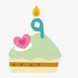 爱心生日蛋糕数字九的蛋糕高清图片