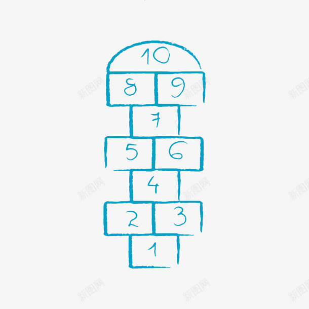 手绘手写蓝色跳房子png免抠素材_新图网 https://ixintu.com 123456789 1234567890 字符 手写数字 手绘 游戏 蓝色手绘 跳房子 阿拉伯数字