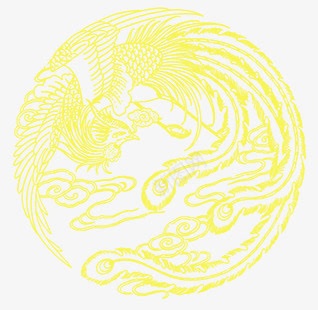 金凤凰png免抠素材_新图网 https://ixintu.com 凤凰 地板 底纹 窗花 金凤凰底纹素材下载 雕刻