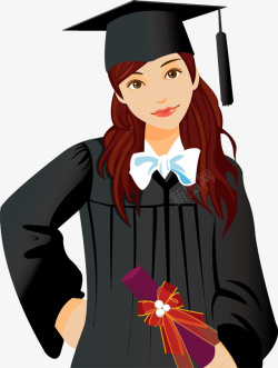 女生学士帽毕业的女孩高清图片