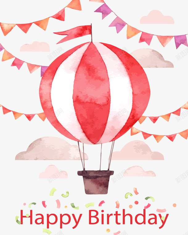 生日快乐粉色热气球png免抠素材_新图网 https://ixintu.com 热气球 生日快乐 生日派对 矢量png 空气球 粉红色 粉色热气球