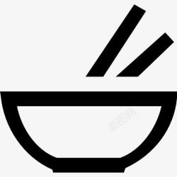 吃饭的筷子一碗汤图标高清图片