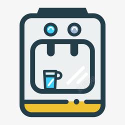 电器按钮灰色手绘圆角净水器生活电器图标高清图片