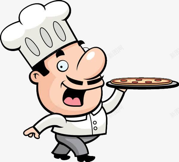 拿着披萨的卡通厨师png免抠素材_新图网 https://ixintu.com 动漫动画 卡通厨师 卡通手绘 厨师 披萨 美食 装饰图 食物