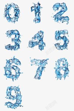 创意水滴数字4水成的数字高清图片