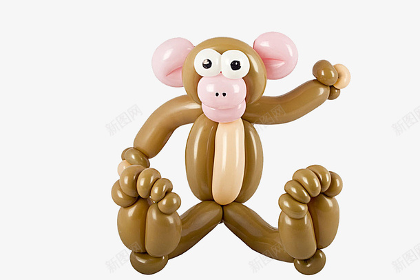 气球猴子png免抠素材_新图网 https://ixintu.com 动物 棕色 气球 猴子