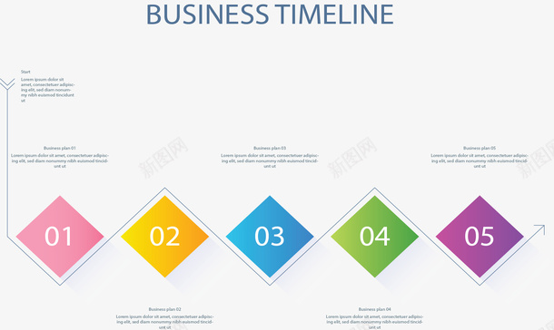 渐变彩色步骤图表矢量图ai免抠素材_新图网 https://ixintu.com 数字序列 步骤图 流程图 矢量png 矢量图 菱形 菱形图表 菱形块