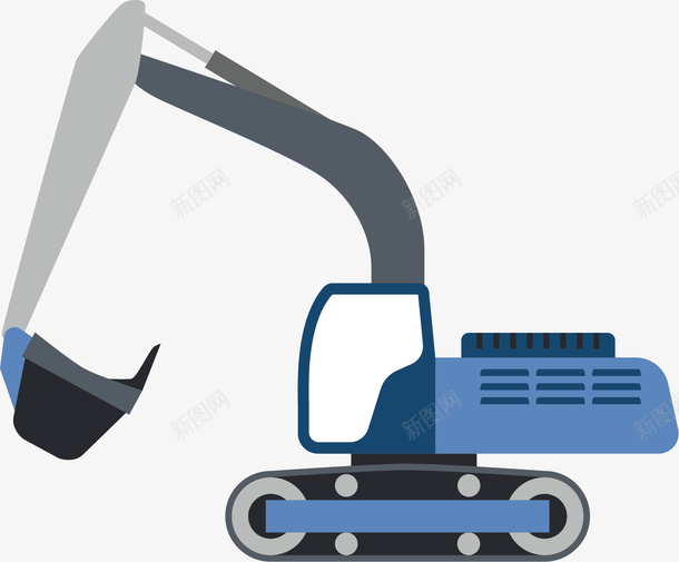 蓝色的挖掘机png免抠素材_新图网 https://ixintu.com 挖土 操作 机械 蓝色 车辆 重工程