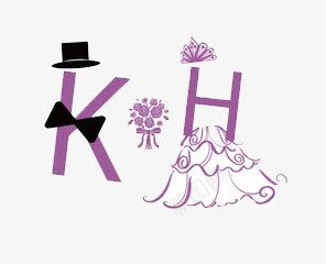 婚礼logo图标png_新图网 https://ixintu.com kh 婚纱 帽子 紫色 花束 领结