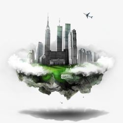 绿色城市建设空中地球上的建筑高清图片