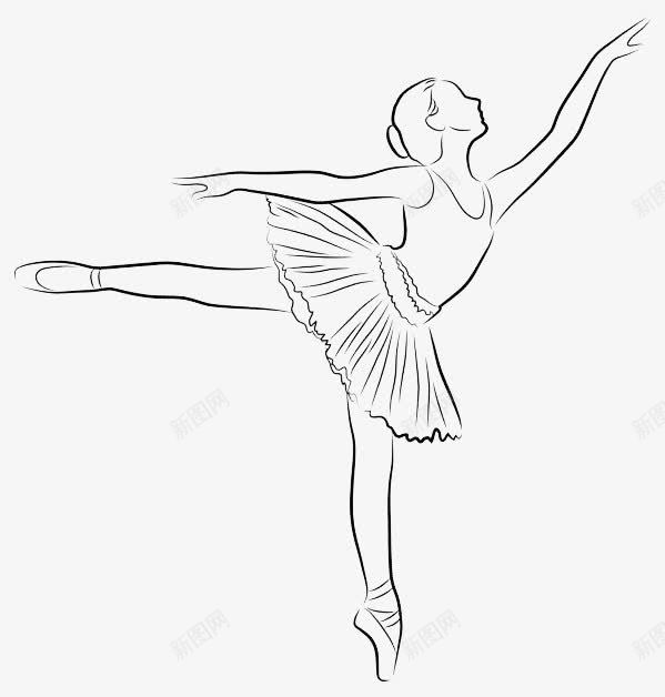 手绘黑色芭蕾舞者png免抠素材_新图网 https://ixintu.com 服装 线条手绘 舞蹈 芭蕾 芭蕾舞者 芭蕾裙 裙子 跳舞 黑色