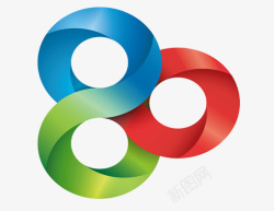 三个圆环三个彩色渐变圆环组合高清图片