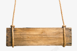 棕色绳子棕色长方形用绳子挂着的木板实物高清图片