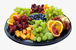 水果汇集盘子里的水果汇集高清图片