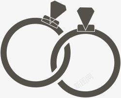 钻石戒指对戒婚礼黑色结婚对戒图标高清图片